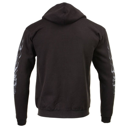 Milwaukee Leather MPMH118002 Men’s ‘Shredder Skull’ Black Hoodie with Zipper Closure - Large