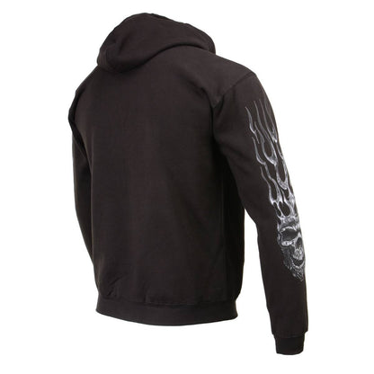 Milwaukee Leather MPMH118002 Men’s ‘Shredder Skull’ Black Hoodie with Zipper Closure - X-Large