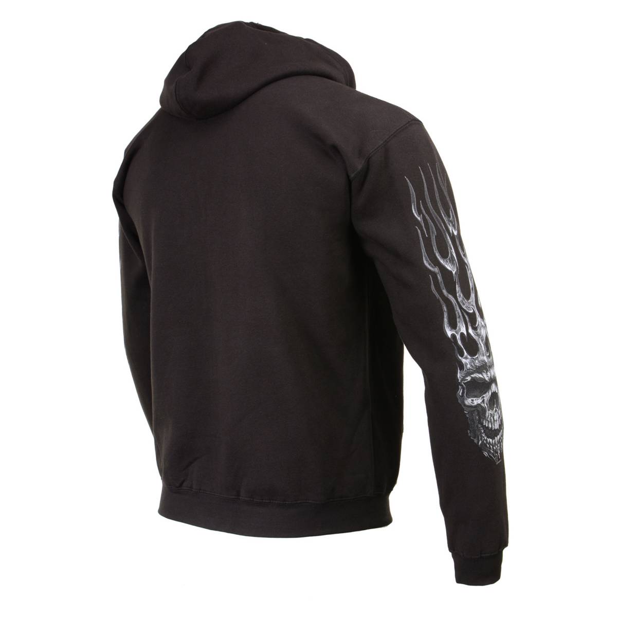 Milwaukee Leather MPMH118002 Men’s ‘Shredder Skull’ Black Hoodie with Zipper Closure - 3X-Large