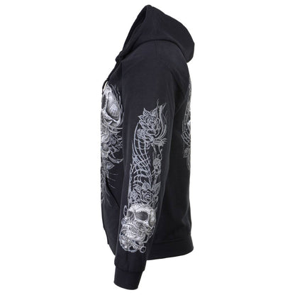 Milwaukee Leather MPMH118004 Men’s ‘Sweet Demise’ Black Hoodie with Zipper Closure - Medium