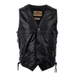 Milwaukee Motorcycle Clothing Company MV3020 Men's Black Leather Side Laced Motorcycle Vest