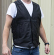 Milwaukee Motorcycle Clothing Company MV3020 Men's Black Leather Side Laced Motorcycle Vest
