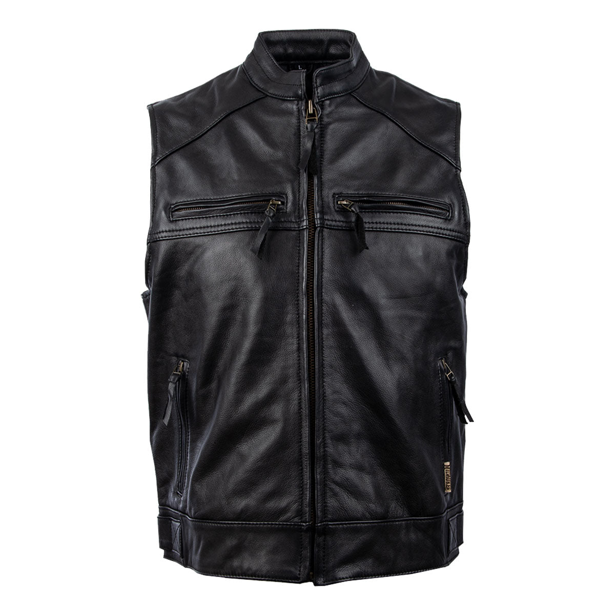 Milwaukee Motorcycle Clothing Company MV3520 Men's Black Leather Ducktail Motorcycle Vest