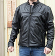 Milwaukee Motorcycle Clothing Company MV5020 Men's Black Motorcycle Leather Jacket with Scotter Collar