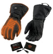 Nexgen Heat NXG17501SET Men’s Black Leather and Textile Heated Motorcycle Gloves w/Battery and Harness Wire