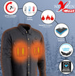 Nexgen Heat NXM1715SET Men's Scorcher Grey Heated Cotton Denim Jacket Shirt for Outdoor Activities