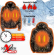 Nexgen Heat MPM1776SET Men's Camouflaged Heated Zipper Hoodies - for Winter Cold Weather Riding Outdoor Activities