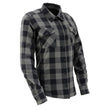 Nexgen Heat Women's NXL2601SET Bonnie Black/Grey Heated Flannel Shirt -for Winter Cold Weather Riding Outdoor Activities