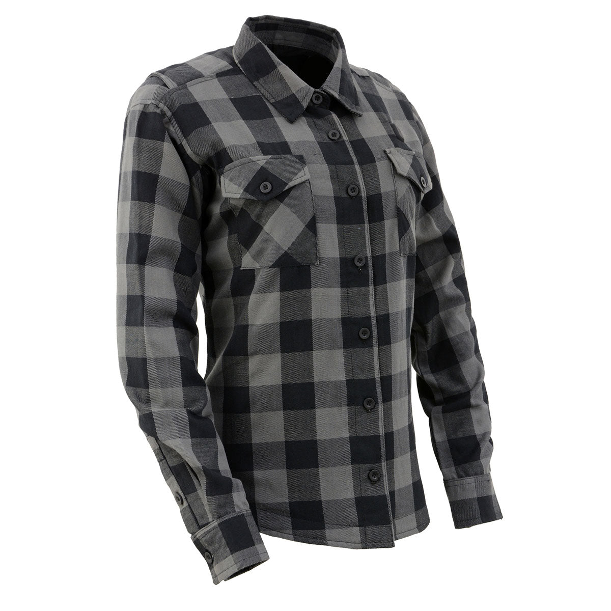 Nexgen Heat Women's NXL2601SET 'Bonnie' Black - Grey Heated Flannel Sleeve Shirt for Outdoor Activities w/ Battery