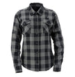 Nexgen Heat Women's NXL2601SET Bonnie Black/Grey Heated Flannel Shirt -for Winter Cold Weather Riding Outdoor Activities