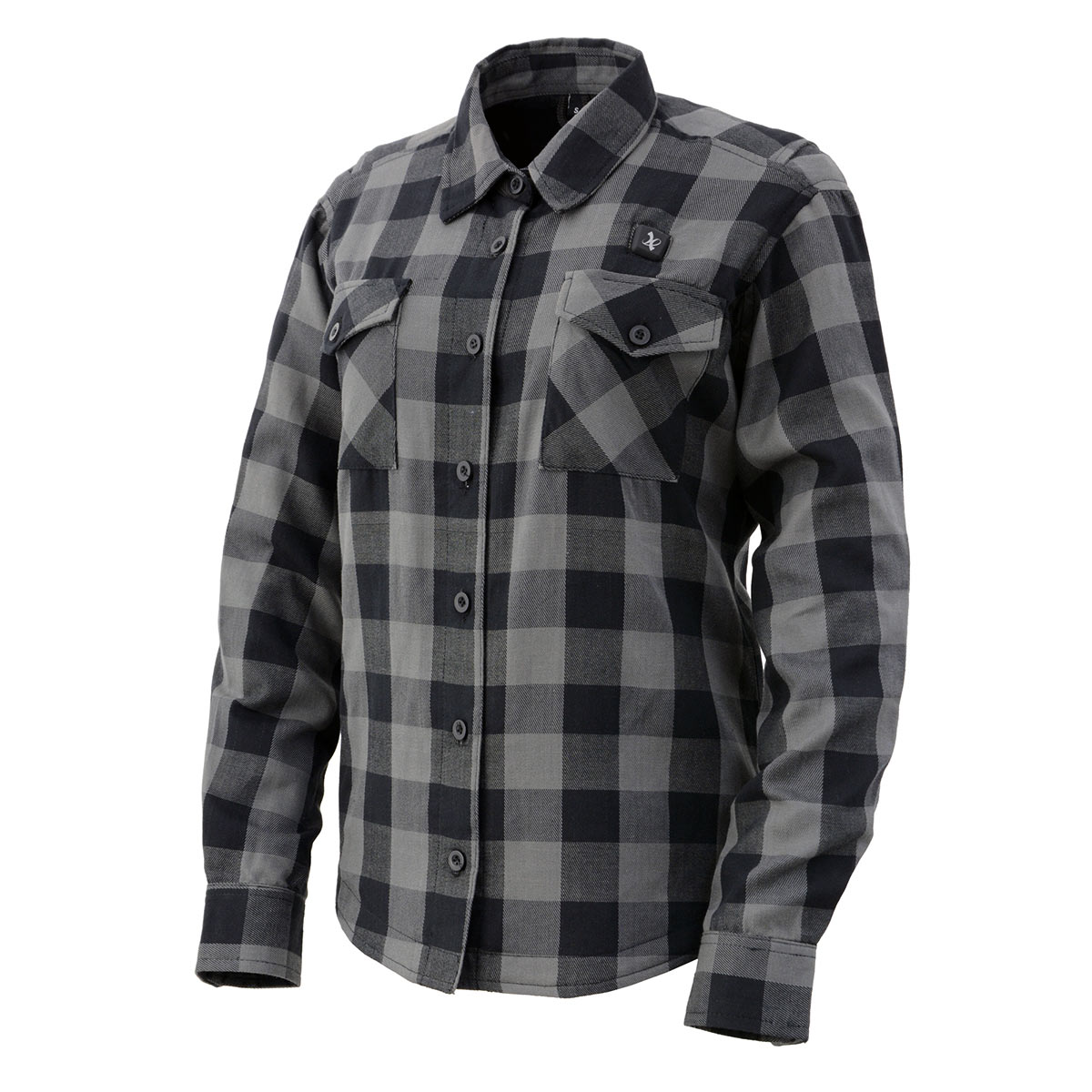 Nexgen Heat Women's NXL2601SET Bonnie Black/Grey Heated Flannel Shirt -for Winter Cold Weather Riding Outdoor Activities