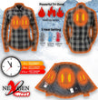Nexgen Heat Women's NXL2601SET Bonnie Black/Grey Heated Flannel Shirt -for Winter Cold Weather Riding Outdoor Activities