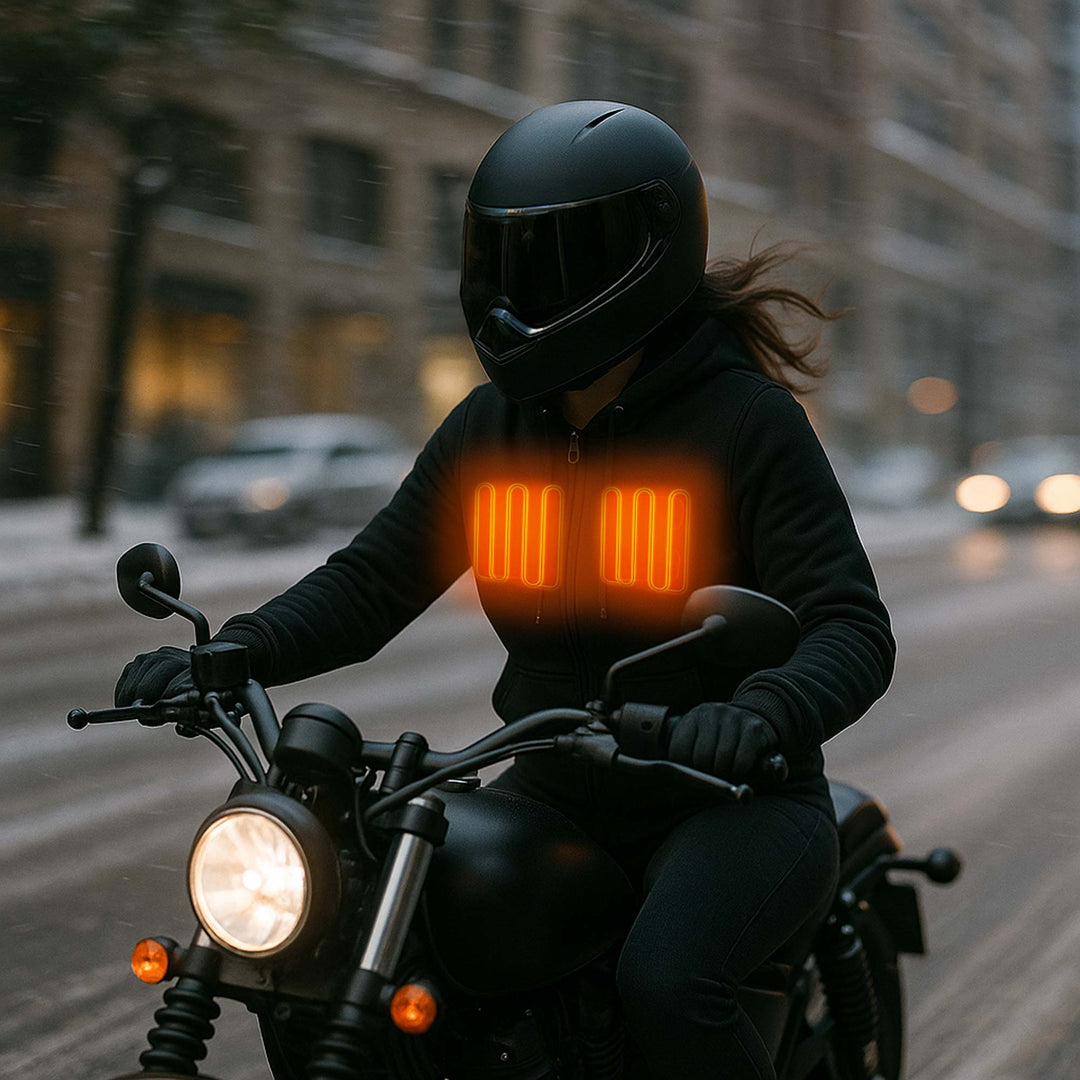 Nexgen Heat Women’s Black Heated Hoodie Jacket, – Front Zipper Insulated Thermal Wear - NXL2713