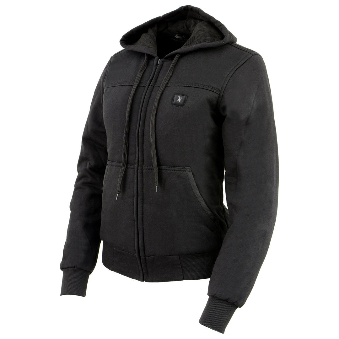 NexGen Heat Women’s Black Heated Hoodie Jacket, – Front Zipper Insulated Thermal Wear