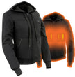 Nexgen Heat Women's Heated Hoodie Jacket - MPL2713SET Black - 3 Level, Motorcycle Riding, Winter Ready, Outdoors Use