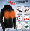 Nexgen Heat NXL2717DUAL Tech Women's Black Heated Jacket Sweatshirt Hoodie for Winter Cold Weather