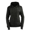 Nexgen Heat NXL2717DUAL Tech Women's Black Heated Jacket Sweatshirt Hoodie for Winter Cold Weather