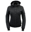 Nexgen Heat MPL2761SET Women's Black 'Heated' Soft Shell Racing Style Heated Jacket for Hiking Riding