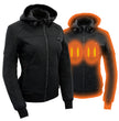Nexgen Heat MPL2761SET Women's Black 'Heated' Soft Shell Racing Style Heated Jacket for Hiking Riding