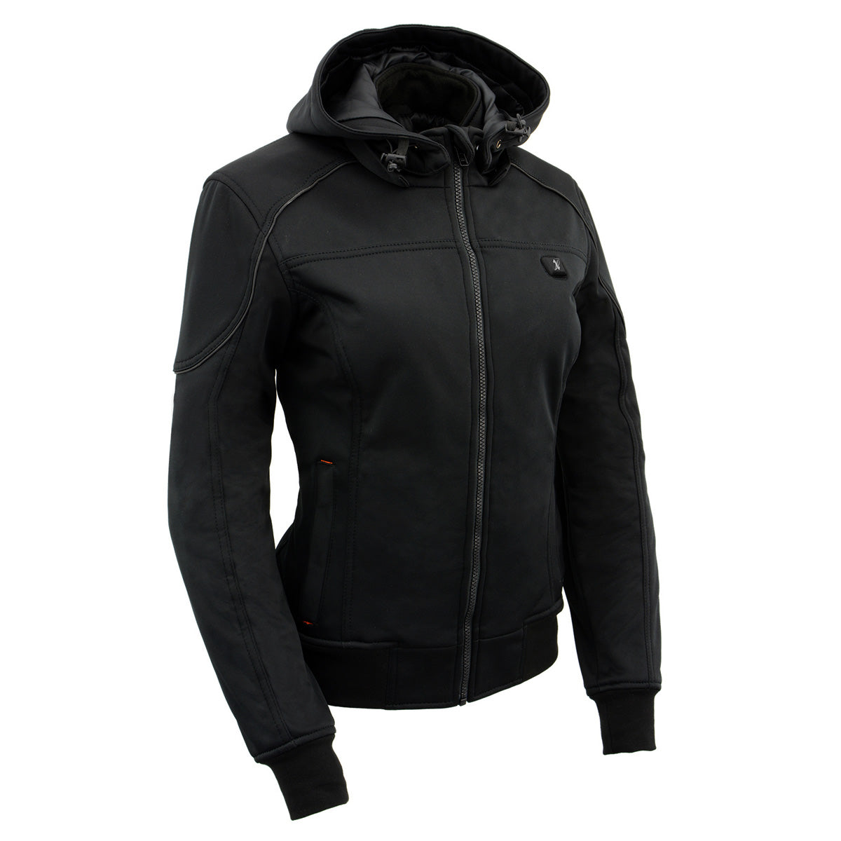 Nexgen Heat NXL2761SET Women’s Black 'Igniter' Heated Soft Shell Hooded Jacket (Rechargeable 10000mAh Battery Pack Included)