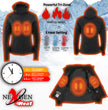 Nexgen Heat MPL2767SET Women's Black 'Heated' Soft Shell Jacket with Detachable Hood for Riding Hiking Winter Outdoor Activities