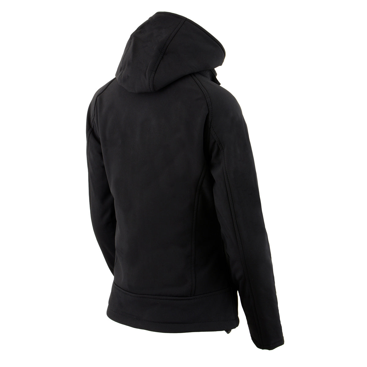 Nexgen Heat NXL2767SET Women's Black Ruffled Heated Soft Shell Jacket with Detachable - for Winter Cold Weather Riding Outdoors
