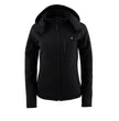 Nexgen Heat MPL2767SET Women's Black 'Heated' Soft Shell Jacket with Detachable Hood for Riding Hiking Winter Outdoor Activities