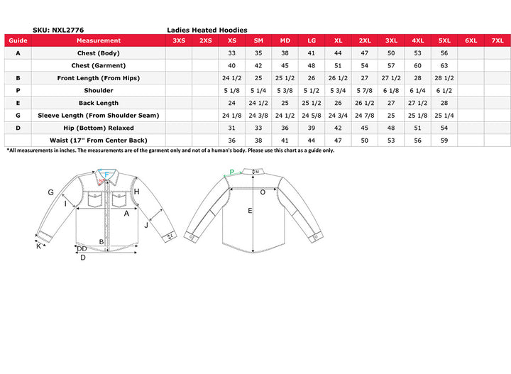 Nexgen Heat NXL2776SET Women’s Heated Zipper Camouflaged Hoodie Warming - for Winter Cold Weather Riding Outdoors