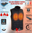 Nexgen Heat Women's NXL4301SET Puffer Black Heated Winter Vest - for Winter Cold Weather Riding Outdoors