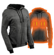 Nexgen Heat MPL2717DUAL Technology Women's Heated Hoodie - Grey Sweatshirt Jacket for Winter Season