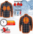 NexGen Heat Men's NXM1602SET Riffraff Black/Grey/Red Heated Flannel Sleeve Shirt for Outdoor Activities