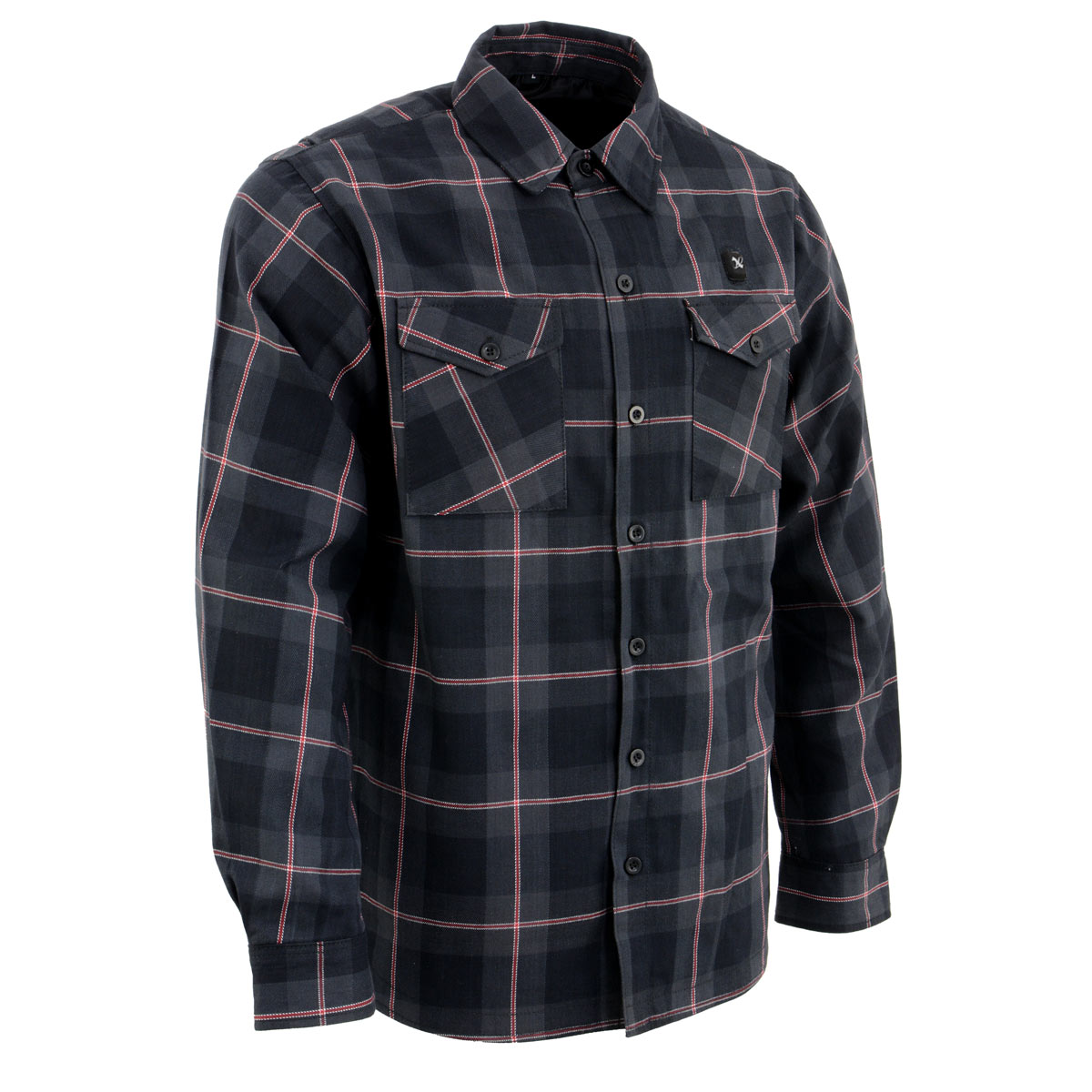 NexGen Heat Men's NXM1602SET Riffraff Black/Grey/Red Heated Flannel Sleeve Shirt for Outdoor Activities w/ Battery