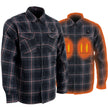 NexGen Heat Men's NXM1602SET Riffraff Black/Grey/Red Heated Flannel Sleeve Shirt for Outdoor Activities