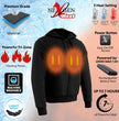 Nexgen Heat Men’s Heated Sweatshirt Hoodie – Black Cold-Weather Gear for Riding & Outdoor NXM1713SET