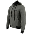 Nexgen Heat Men’s Grey Heated Hoodie Jacket – Winter Motorcycle Riding Gear for Cold Outdoors MPM1713SET