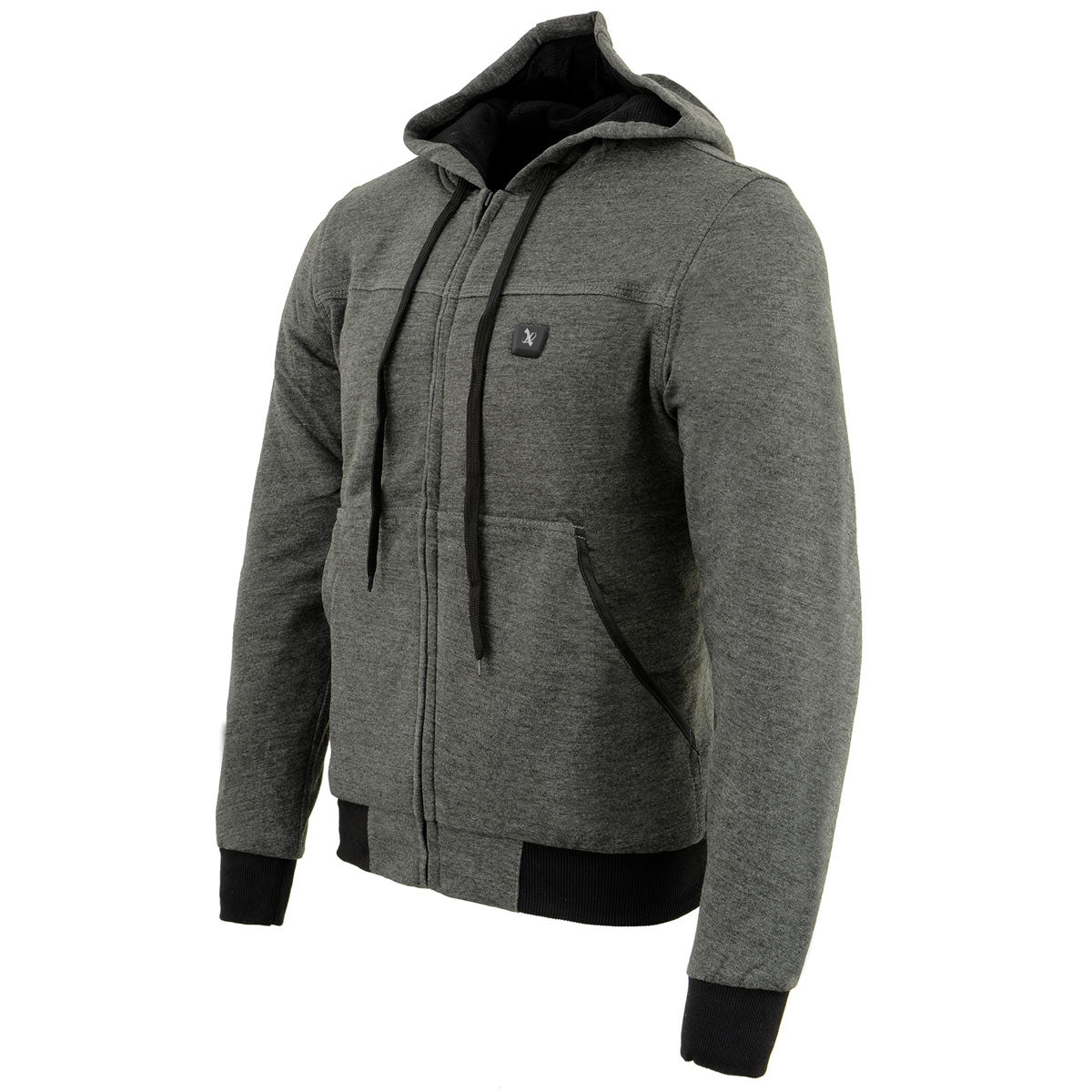 Nexgen Heat MPM1713SET Men's Fiery Grey Heated Sweatshirt Jacket Hoodie for Winter w/Battery Pack