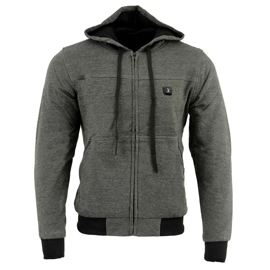 Nexgen Heat Men’s Heated Sweatshirt Hoodie – Grey Cold-Weather Gear for Riding &amp; Outdoor NXM1713SET