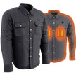 Nexgen Heat NXM1715SET Men's Scorcher Grey Heated Cotton Denim Jacket Shirt for Outdoor Activities