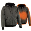 Nexgen Heat MPM1717DUAL Technology Men's Grey Heated Hoodie - Sweatshirt Jacket - for Winter Riding Outdoor Activities