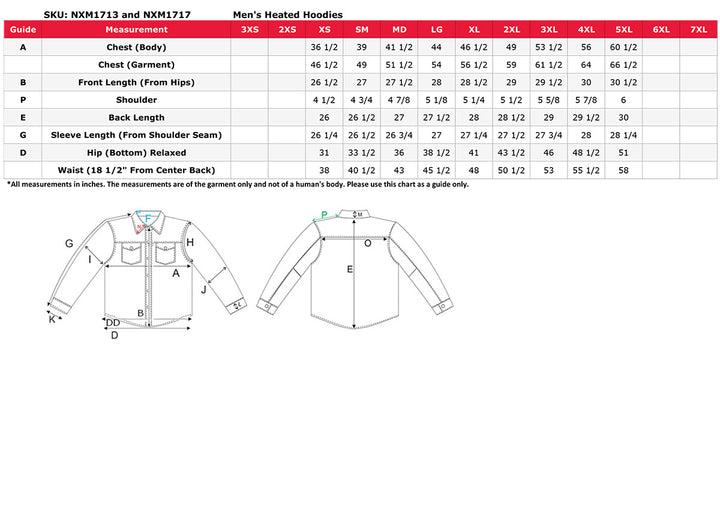 Nexgen Heat Men’s Heated Sweatshirt Hoodie – Grey Cold-Weather Gear for Riding &amp; Outdoor NXM1713SET