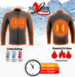 Nexgen Heat NXM1762SET Men’s Black Soft Shell Heated Jacket w/ Standup Collar - for Outdoor Winter Cold Weather Activities
