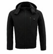 Nexgen Heat MPM1767SET Men's Black 'Heated' Soft Shell Hooded Zipper Front Jacket with Detachable Hood