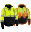 Nexgen Heat MPM1773SET Men's Heated High Visibility Work Hoodie, Neon Green Hi Vis Reflective Hoodie