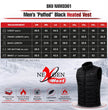 Nexgen Heat Men's NXM3301SET Puffer Black Heated Winter Vest - for Outdoor Cold Weather Activities