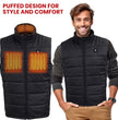 Nexgen Heat Men's NXM3301SET Puffer Black Heated Winter Vest - for Outdoor Cold Weather Activities