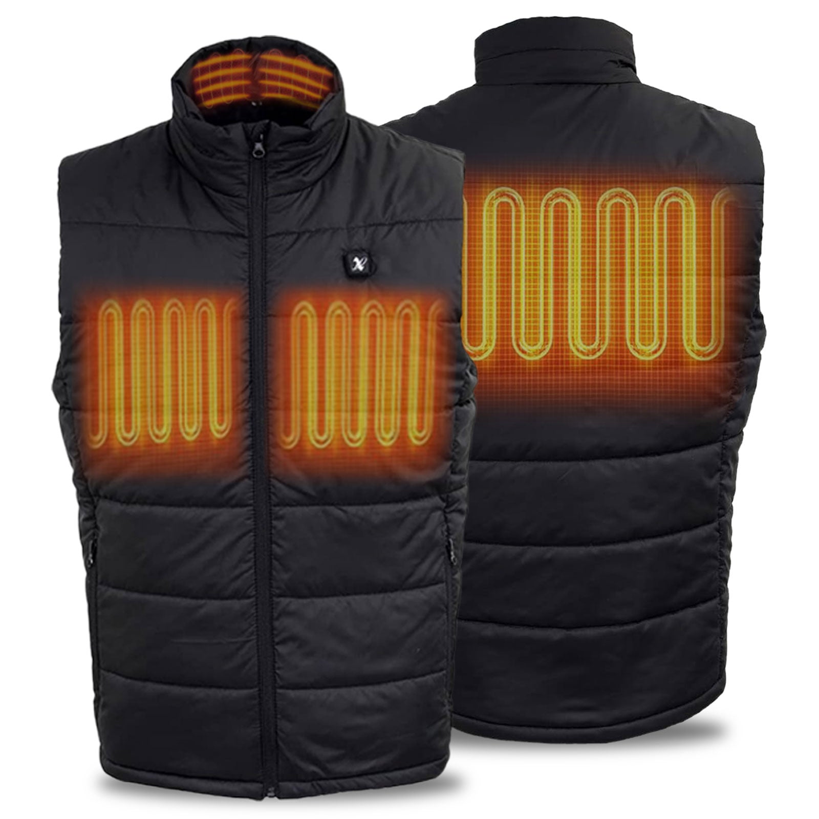 Nexgen Heat Men's NXM3301SET Puffer Black Heated Winter Vest - for Outdoor Cold Weather Activities