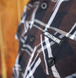 Hot Leathers FLM2008 Mens Brown Black and White Long Sleeve Flannel Shirt