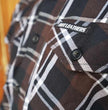 Hot Leathers FLM2008 Mens Brown Black and White Long Sleeve Flannel Shirt
