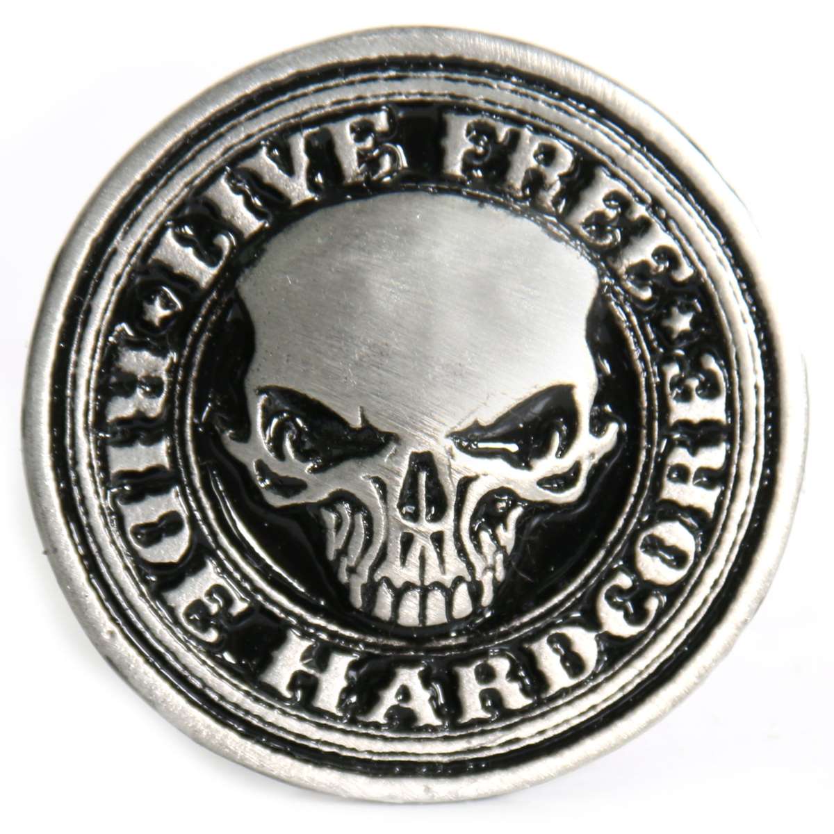 Hot Leathers Hardcore Stencil Skull Pewter Biker Pin PNA1188