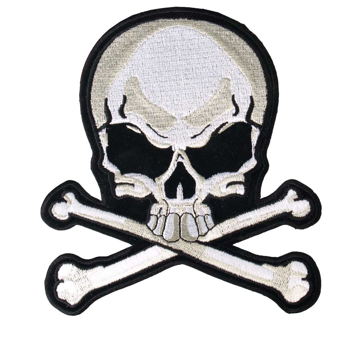 Hot Leathers Skull & Bones Classic 2.25w x 2.5h Patch PPA1162